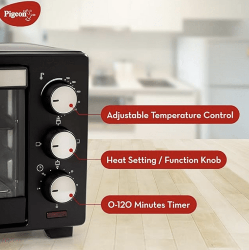 Pigeon Oven Toaster Grill 16 Liters OTG with Rotisserie for Oven Toaster and Grill for grilling and baking Cakes (Grey) - Image 2